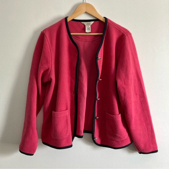 L.L. Bean Fleece Cardigan - Picture 2 of 7